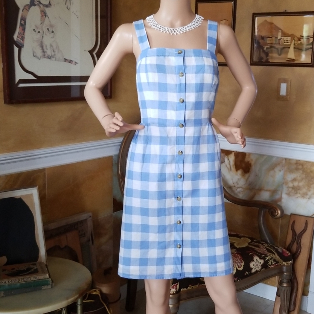 J. Crew Checkered Sun Dress Size 6 - Picture 1 of 5